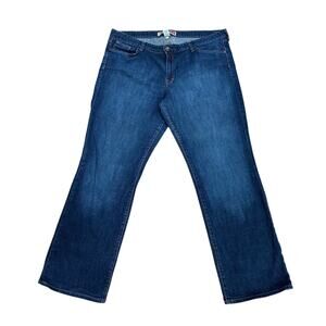 Gap Womens Premium Bootcut Jeans sz 20 Medium Wash Distressed Cotton Blend Denim